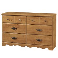 3232027 County Pine 6 Drawer Double Dresser - Prairie