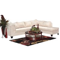 Cream Microfiber 2 Piece Sectional