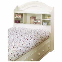 3210098 White Twin Bookcase Headboard - Summer Breeze