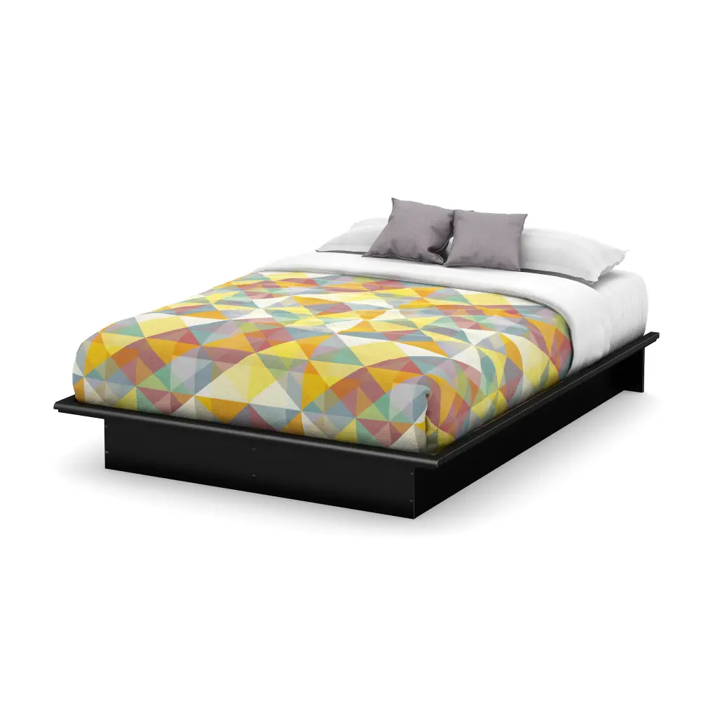 3070234 Black Full Platform Bed (54 Inch) - Step One-1