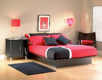3070234 Black Full Platform Bed (54 Inch) - Step One-3