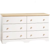 3263027 White 6-Drawer Double Dresser - Summertime