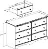 3263027 White 6-Drawer Double Dresser - Summertime -2
