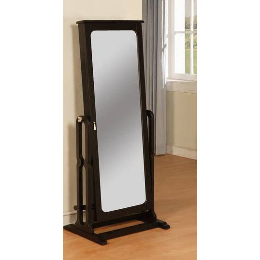 Antique Black Cheval Jewelry Wardrobe with Mirror-1