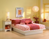 3050234 White Full Platform Bed - Step One