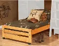Rustic Cinnamon Pine Twin Caster Bed - Palomino