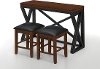 3 Piece Dining Set - Siena Black and Cider Counter Height