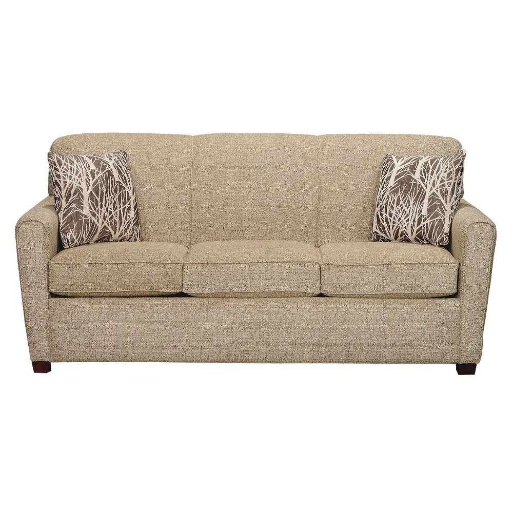 79 Inch Burlap Upholstered Sofa Sleeper-1