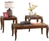 Traditional Brown 3 Piece Coffee Table Set - Mattie