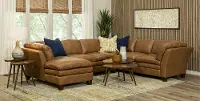 Sierra 3-Piece Left-Facing Chaise Leather Sectional