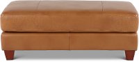 Camel Brown Leather Storage Ottoman - Sierra
