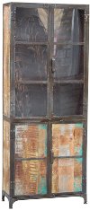 Reclaimed Lumber and Recycled Steel Tall Cabinet