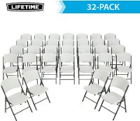 82802 Lifetime 32-Pack White Folding Chairs