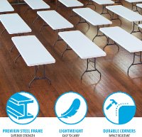 42980 Lifetime 8 Foot Folding Banquet Tables 4-Pack White-5