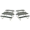 42123 Lifetime Products Hunter Green 4-Pack 6 ft. Folding Picnic Tables