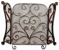 Cocoa Brown Fireplace Screen with Light Tan Glaze
