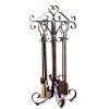 Cocoa Brown Hand Forged Metal Fireplace Tools
