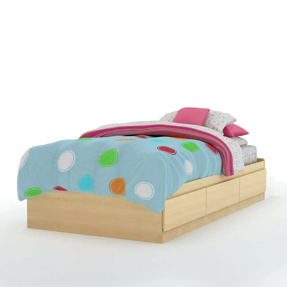 3113212 Natural Maple Twin Mates Storage Bed - Step One -1