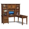 Rustic Brown Corner Computer Desk with Hutch - Cross Country