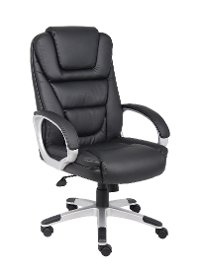 Black Executive LeatherPlus Office Chair-5