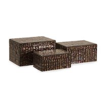 8 Inch Orchid Mosaic Glass and Wood Box