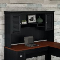 Antique Black Hutch for L Shaped Desk - Fairview-5