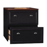 Black/ Cherry 2-Drawer Lateral File Cabinet - Fairview