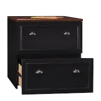WC53981-03 Fairview Antique Black/Cherry 2 Drawer Lateral File Cabinet