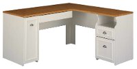Antique White L Shaped Desk - Fairview-5