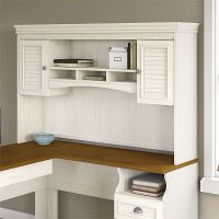 Antique White L Shaped Desk Hutch - Fairview