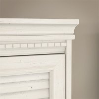 Antique White L Shaped Desk Hutch - Fairview-3