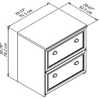 Antique White 2 Drawer Lateral File Cabinet - Fairview -2