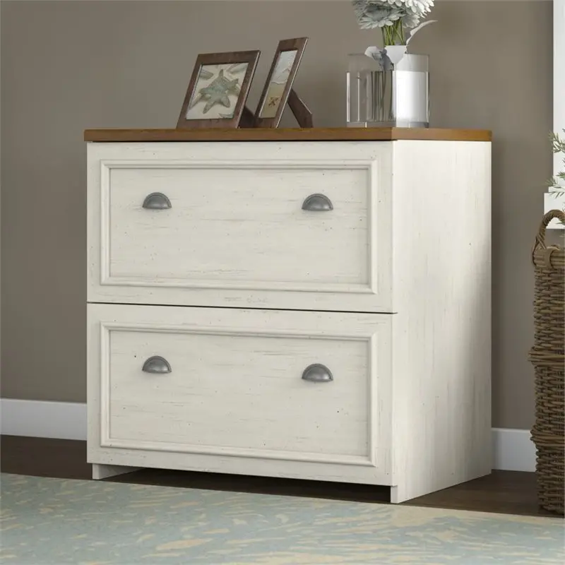 WC53281-03 Fairview Antique White 2 Drawer Lateral File Cabinet-3