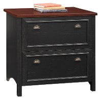 Black/Cherry 2 Drawer Lateral File Cabinet - Stanford