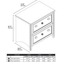 Black/Cherry 2 Drawer Lateral File Cabinet - Stanford -5