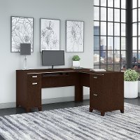Mocha Cherry L-Desk - Tuxedo