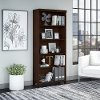 Mocha Cherry 5-Shelf Bookcase - Tuxedo