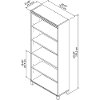 Mocha Cherry 5-Shelf Bookcase - Tuxedo -5