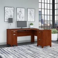 Cherry L-Desk - Tuxedo