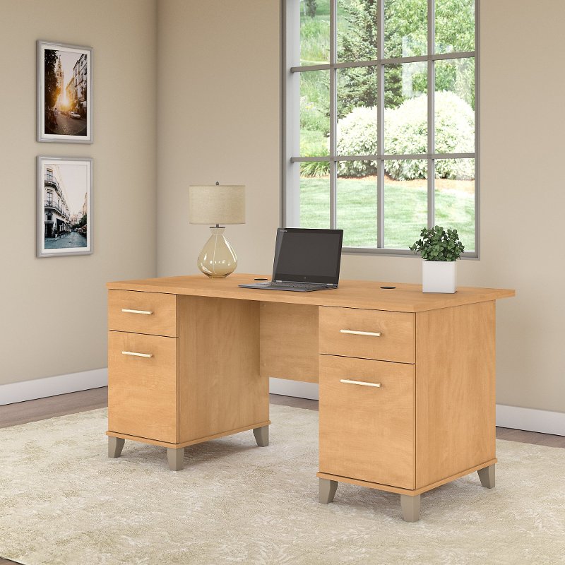 Maple Cross Office Desk 60 Inch Somerset Rc Willey Furniture