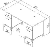 Maple Cross Office Desk (60 Inch) - Somerset-5