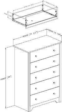 3156035 Cherry 5-Drawer Chest - Vito -3