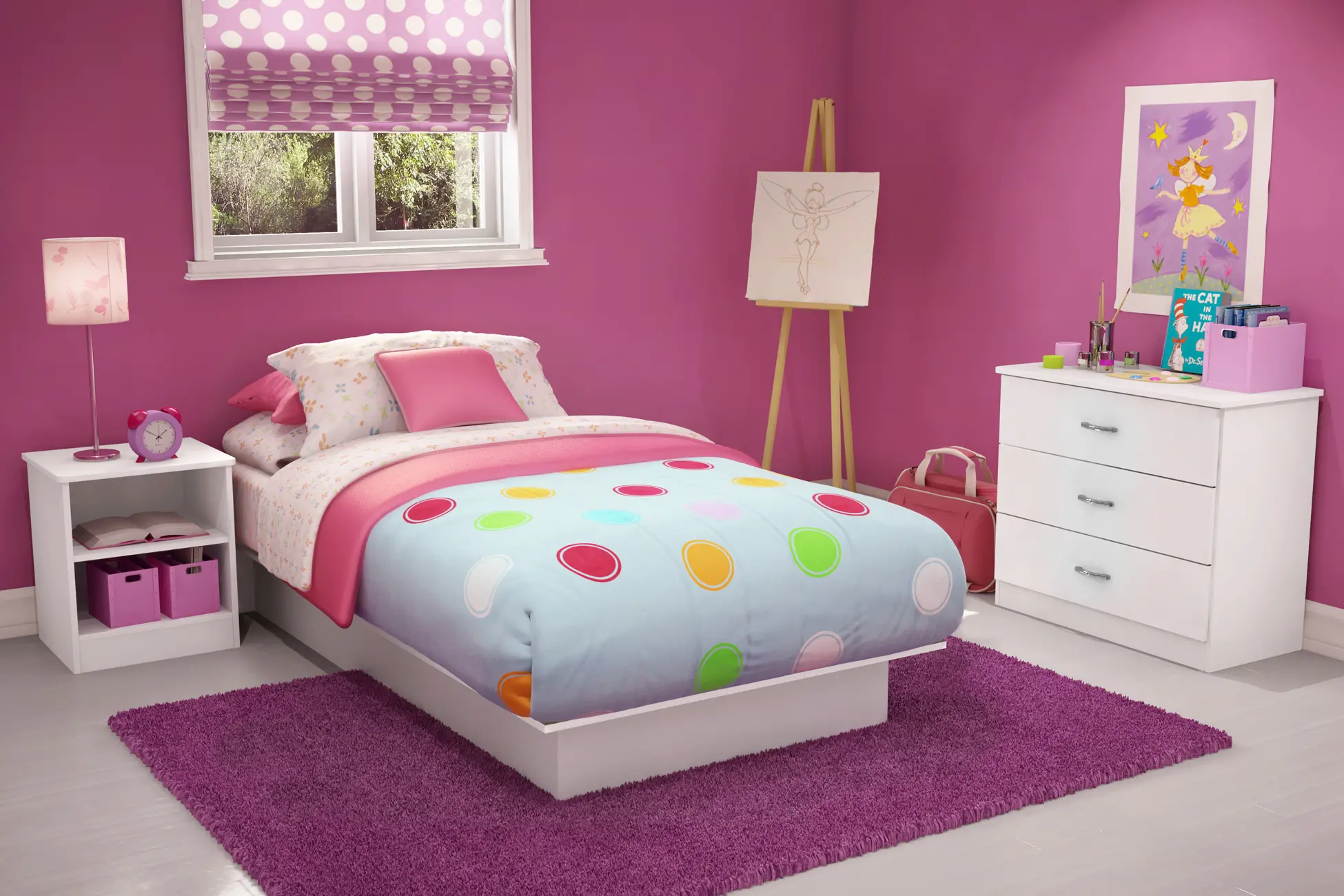 3050235 White Twin Platform Bed - Libra-3