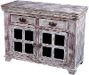 Good Earth Reclaimed Wood 8 Glass Panel Sideboard