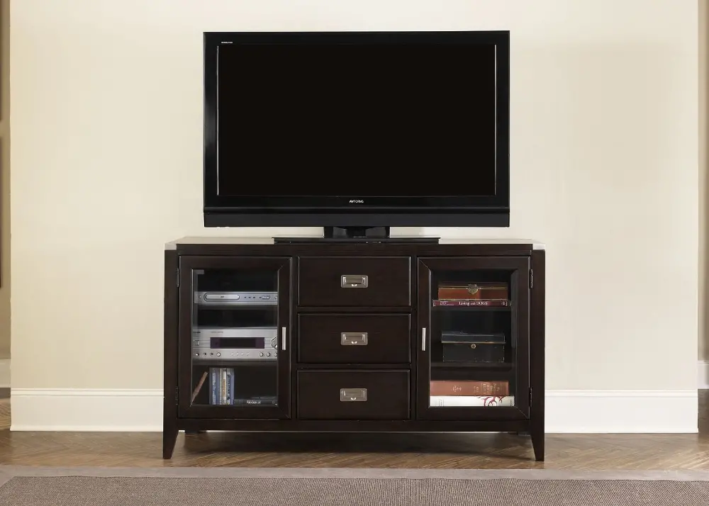 60 Inch Mocha Brown TV Stand - Harbor Town -1