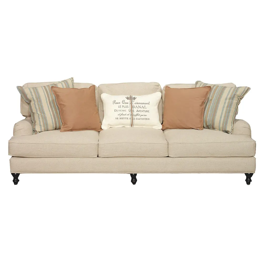 227-30/PROTEGE/SO 96 Inch Cream Upholstered Sofa-1