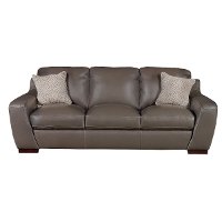 Contemporary Slate Gray Leather Sofa - Shining Tips