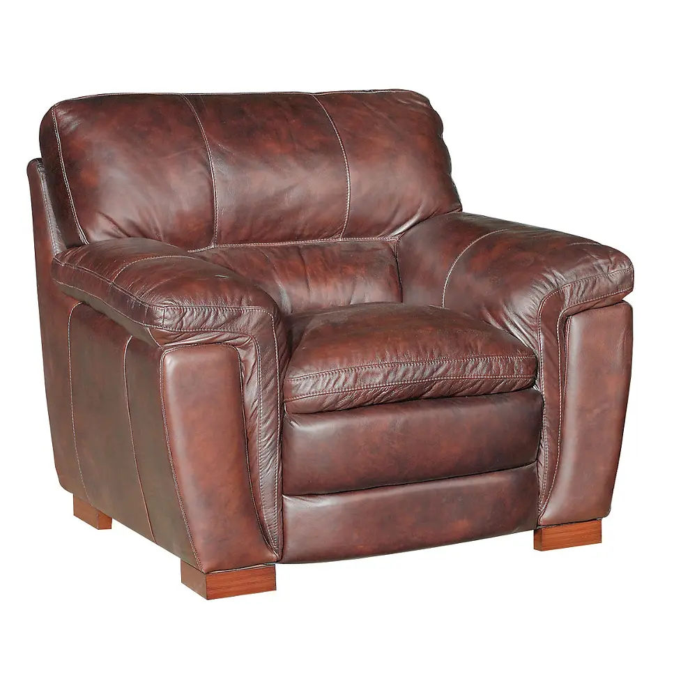 44 Inch Mahogany Leather Chair-1