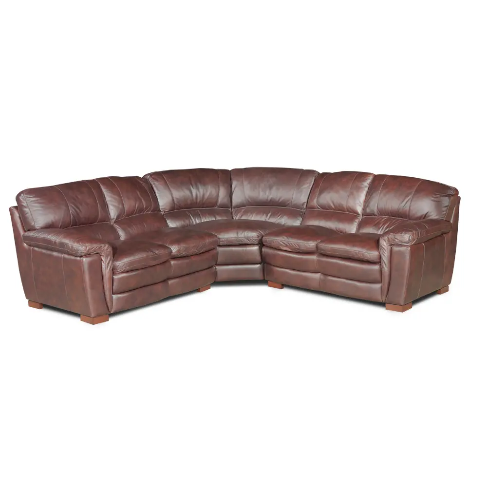 Mahogany Leather 3 Piece Sectional-1