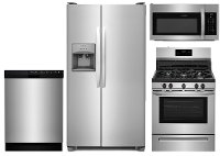 SS-4PC-GAS-KITPACK Frigidaire 4 Piece Kitchen Appliance Package with Gas Range - Stainless Steel